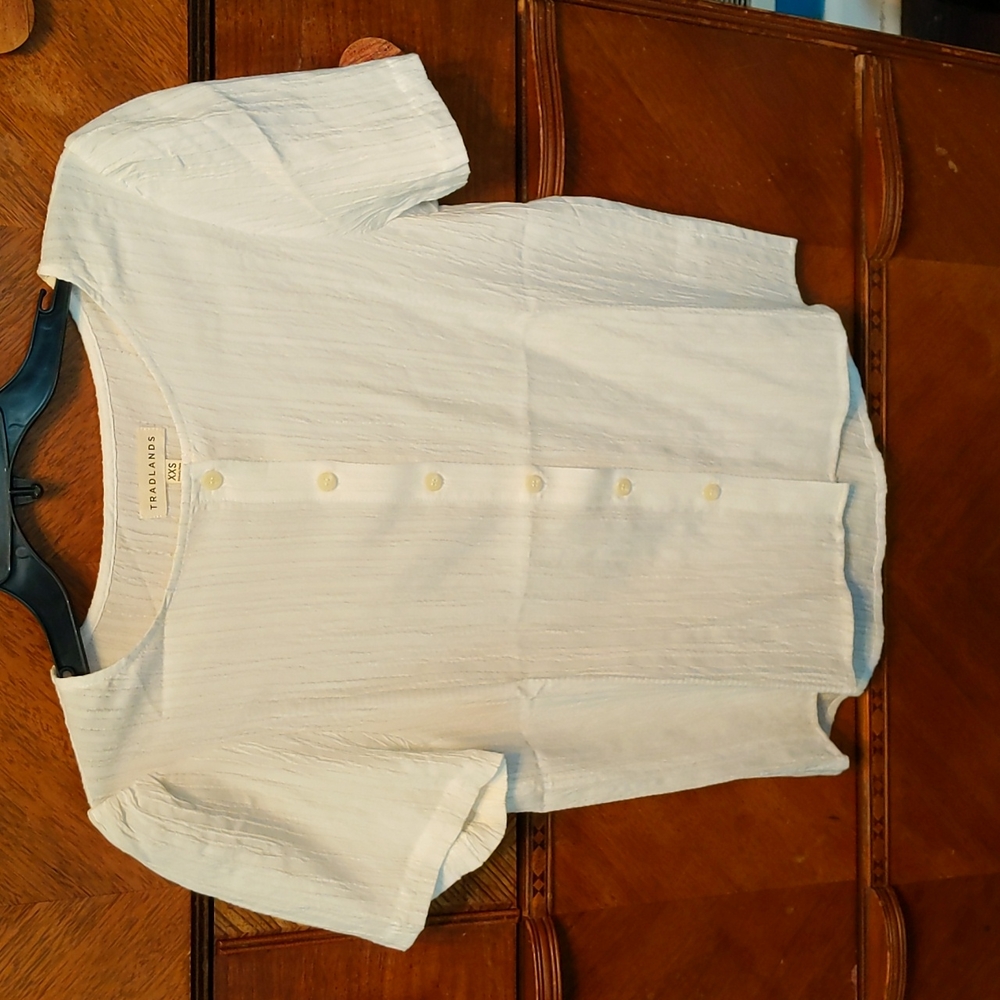 Tradlands White Short sleeve crinkle shirt